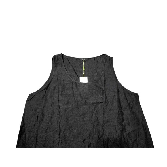 NWT VIVID Black Linen Maxi Dress Sleeveless Long Double Skirt Plus 3x Lagenlook - Picture 3 of 9